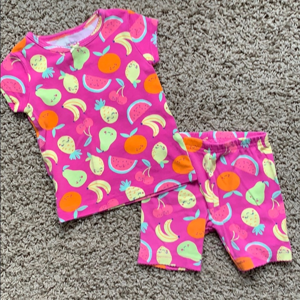 Carters fruit print short pajamas set 12 m girls